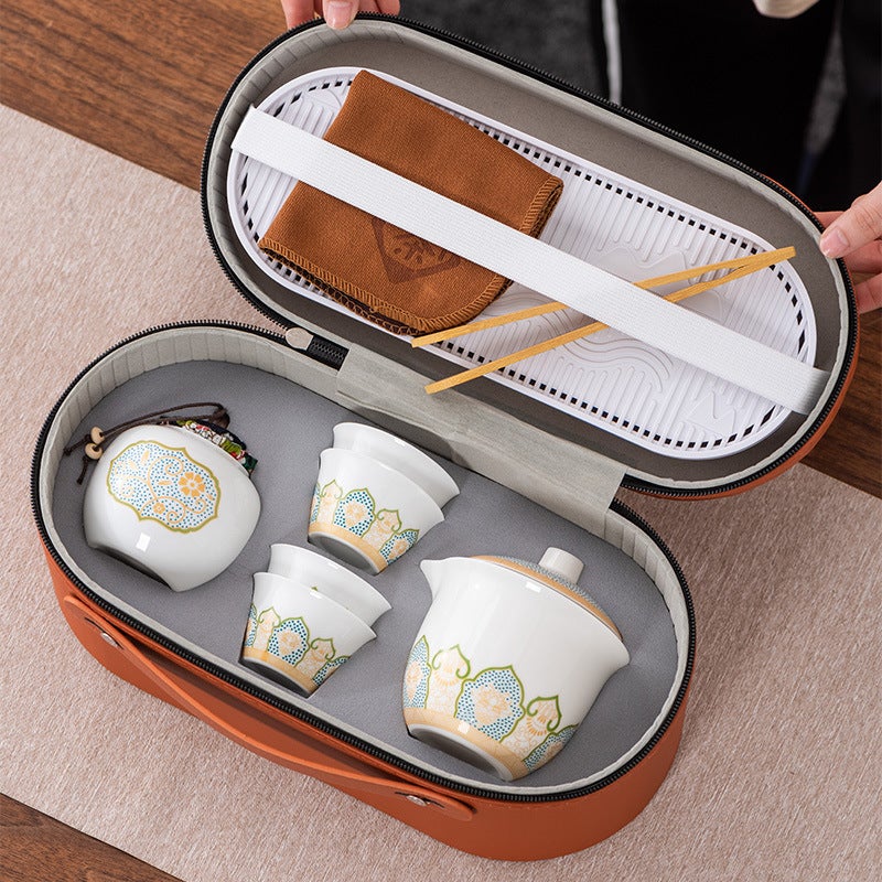 High-Grade National Fashion Travel Tea Set Suit Household High-Grade Business Gifts Light Luxury One Pot Three Cups Commemorative Accompanying Gifts - Image 5