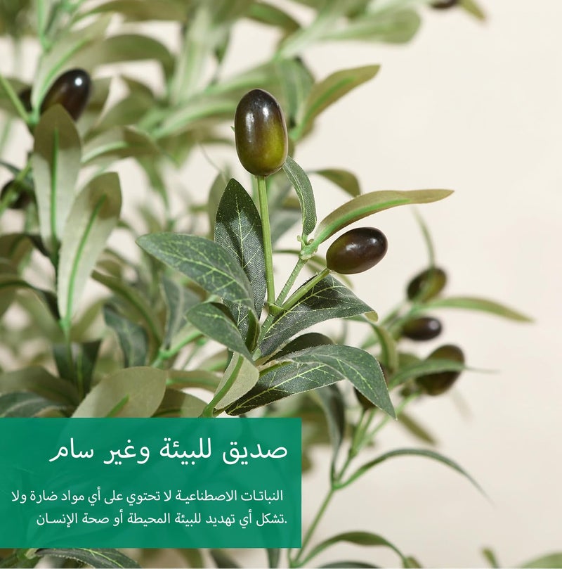 زفيزفيا الاصطناعي سميكة جذع شجرة الزيتون، 150 سم 180 سم مزيفة مقطوعة شجرة الحرير وعاء النبات مناسبة للديكور الداخلي / الخارجي، المنزل والمكتب والحديقة والدفئة المنزلية الهدايا. محاكاة خضراء وعاء شجرة الزيتون، الزينة النباتية الاصطناعية للديكور المنزلي الداخلي المناظر الطبيعية - Image 3
