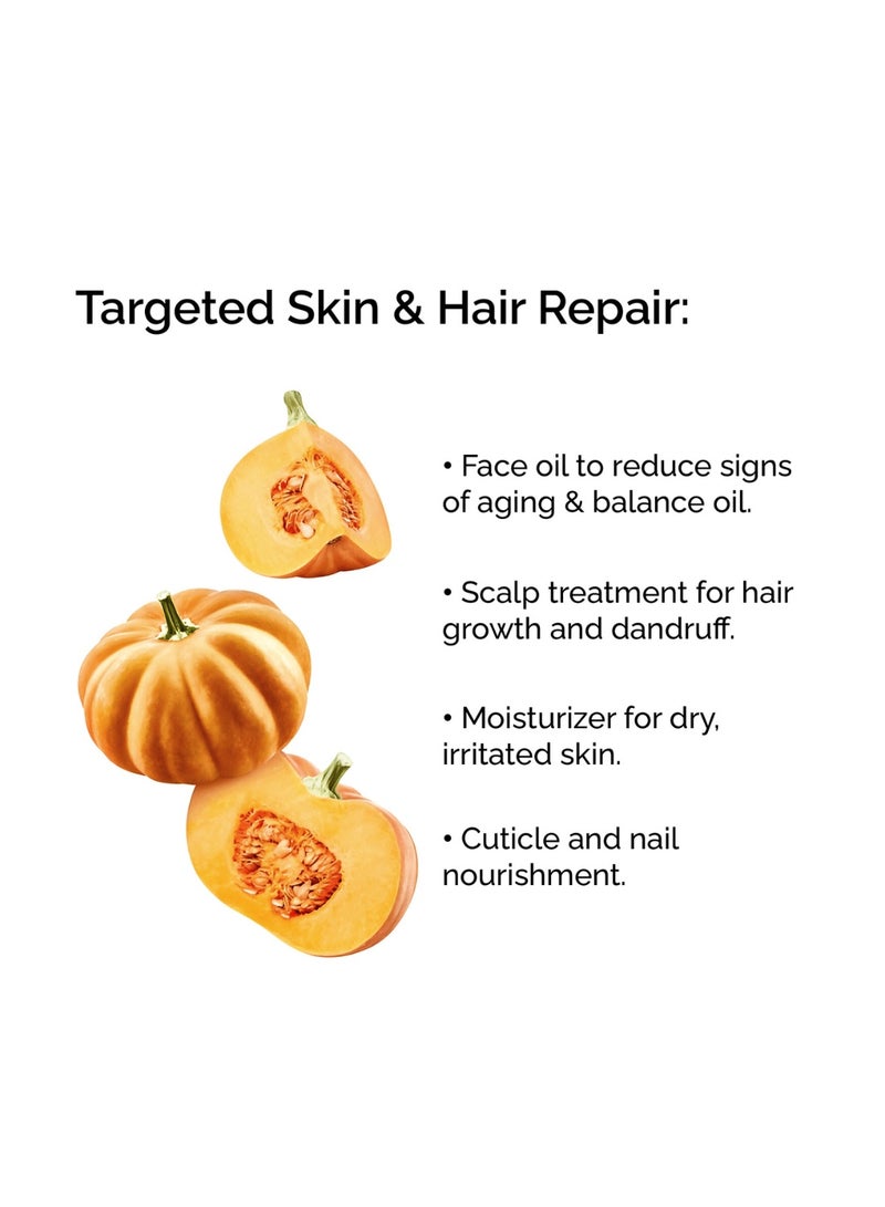 MARJAN ORGANIC Organic Pumpkin Seed Oil 20ml | 100% Pure Cold-Pressed Oil | For Face, Skin, Hair & Nails Care | Natural & Unrefined - Image 3