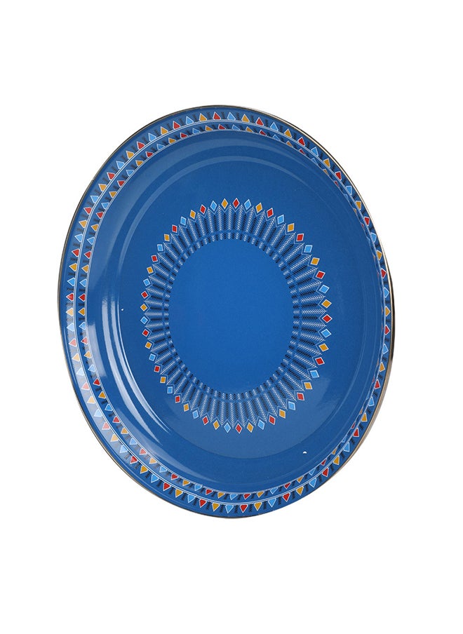 AL SANIDI - Al-Qatt Al-Asiri Inscription Chinko plate, Al-Qatt Al-Asiri Chinko plate, Blue, 40 Cm - Image 1