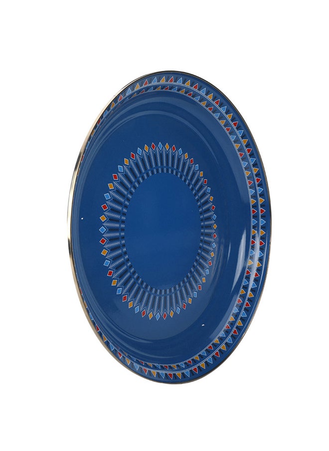 AL SANIDI - Al-Qatt Al-Asiri Inscription Chinko plate, Al-Qatt Al-Asiri Chinko plate, Blue, 40 Cm - Image 1