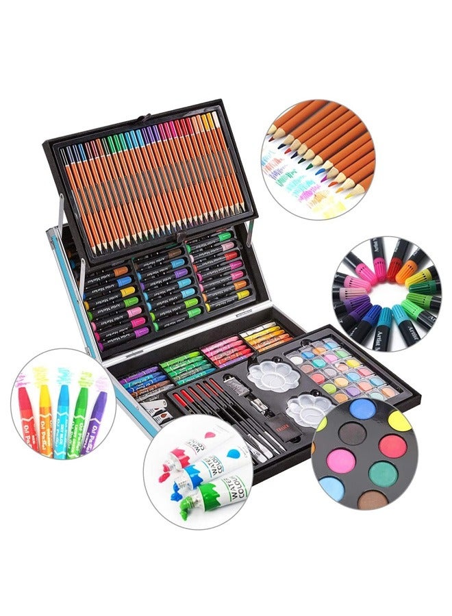 Beauenty Deluxe Art Set 200PC 2 Layers, Kids Art Supplies for Drawing, Painting, Portable Aluminum Case Art Kit for Kids, Teens, Adults Great Gift for Beginner and Serious Artists - Image 2