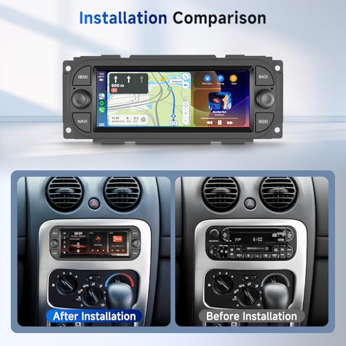 METEESER Car Stereo for Dodge Ram 1500/2500/3500 02-06, for Jeep Wrangler 2003-2006,for Jeep Grand Cherokee 1999-2004-Android 13 Wireless CarPlay Android Auto 6.86” IPS Touch Screen Car Radio for ram METEESER - Image 3