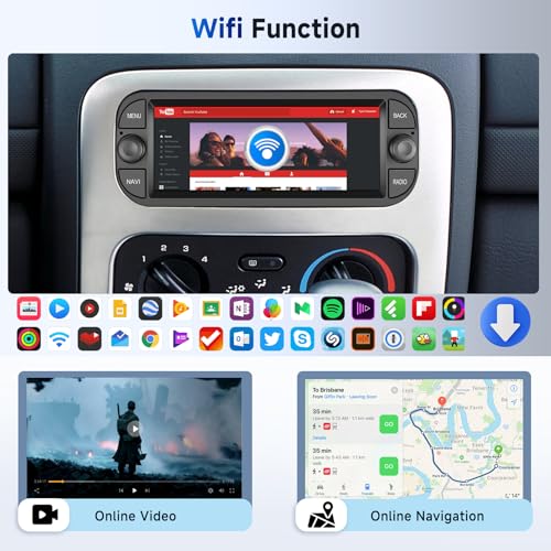 METEESER Car Stereo for Dodge Ram 1500/2500/3500 02-06, for Jeep Wrangler 2003-2006,for Jeep Grand Cherokee 1999-2004-Android 13 Wireless CarPlay Android Auto 6.86” IPS Touch Screen Car Radio for ram METEESER - Image 5