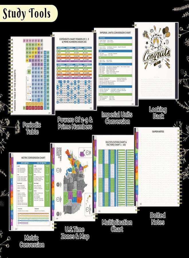 hi!SCI Jun 2025-Dec 2026 Academic Monthly Weekly Daily Planner for School, 19 Months Calendar 25-26 Planning Book with Colorful Tabs, 8.5" x 11" Mid Year College Organizer for Student Teacher (Black) - Image 5