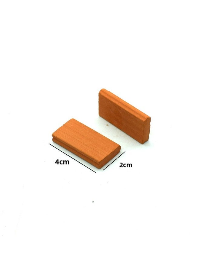 1 To 16 Model Brick Mini Simulation Small Red Brick Handmade DIY Micro Landscape Sand Table Building House Material Toy-Color:1 To 12 Short Square Tiles (1 Grain)  - Image 1