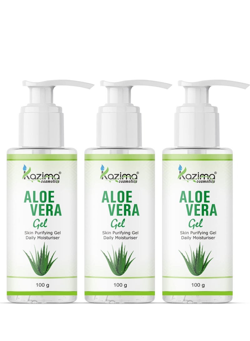 KAZIMA Aloe Vera Gel Raw 100% Pure Natural Gel Ideal for Skin Face, Acne Scars Hair Moisturizer Dark Circles