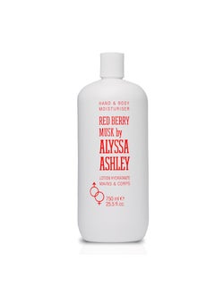 Alyssa Ashley Redberry Musk Hand and Body Moisturizer  Body Lotion and Hand Cream for Women with Vanilla and Musk Scent  Rapid Absorption  255 oz