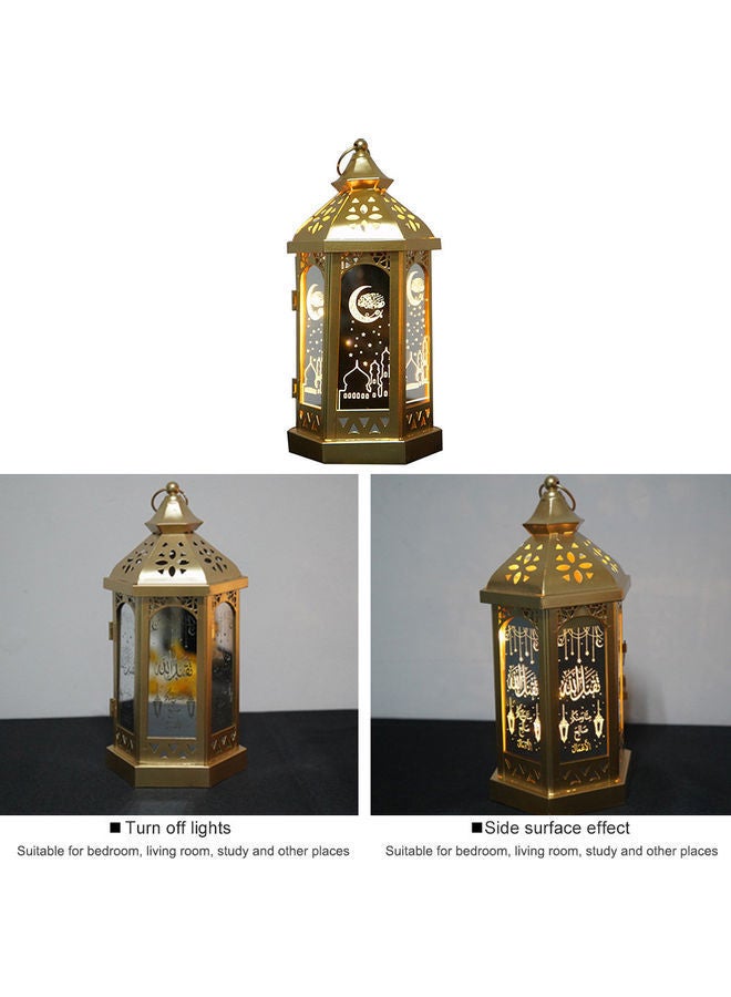 NIBEMINENT Ramadan Eid Mubarak Lantern Gold 30 x 12 15cm  - Image 3