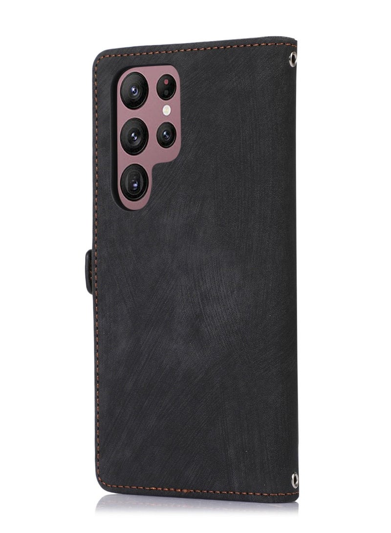 Suteni غطاء هاتف جلد مزود بفتحات بطاقات مع سحاب لسامسونج - Image 2