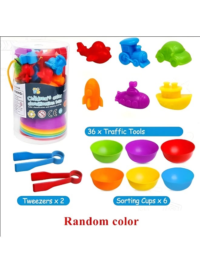 LOOFI Counting Games for Kids with Colorful Bowls – Matching & Sorting Game – Montessori Educational Toys – Sensory Play Set - Mixed Shapes - Image 4