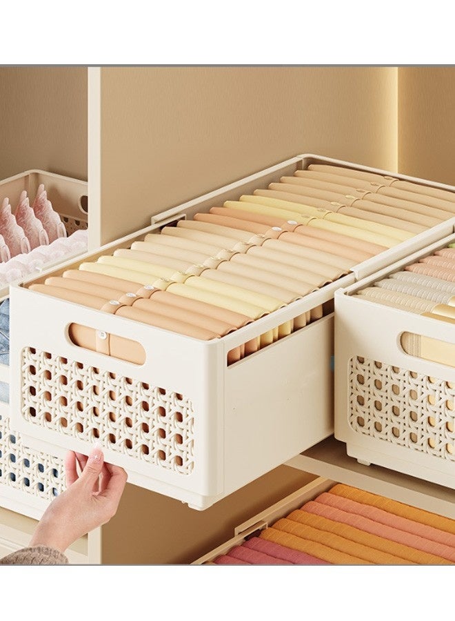 JCB CHIC 6Pcs Adjustable Retractable  Storage Box,Folding Storage  Basket Stackable Drawer Cabinet,Multifunctional Organizer and Storage Bins for Kitchen,Refrigerator,Cabinets,Wardrobes,Bathroom,Office - Image 1