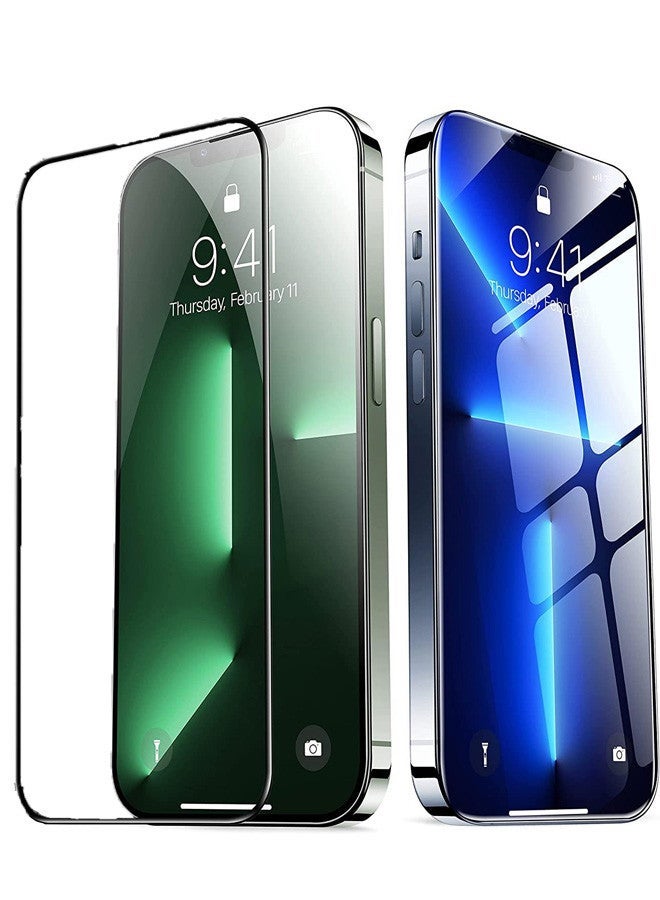 Captaintech Shatterproof Protection Tempered Glass 9H Hardness HD Clear Case-Friendly Auto-Alignment Frame Screen Protector For Apple iPhone 14/13/13 Pro 6.1 inch Clear - Image 1