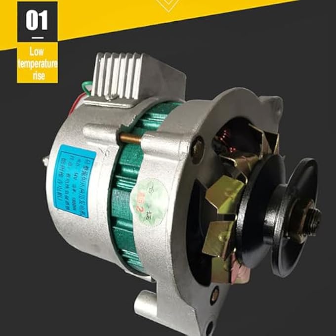 OLONETO 1200W 12V/24V Permanent Magnet Alternator For Farm Tricycle & Tractor, Single Pulley Left Rotation Generator With Built-in Regulator, Supports DC Lighting(12v) - Image 3