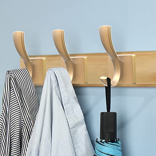 TOFIIGREM Gold Hooks for Wall, Heavy Duty Thick Aluminum Alloy Entry Coat Hooks for Hanging Key Robe Hat Backpack, Wall Mount Holder Bathroom Kitchen Garage(4 Pack, Gold) - Image 4