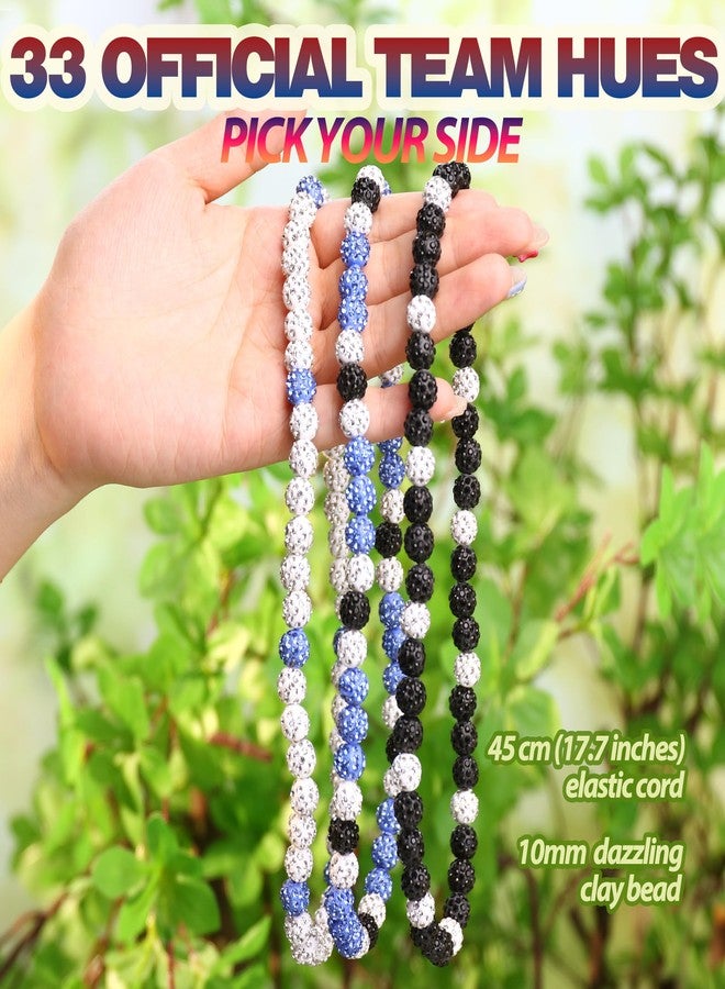 Krfy Baseball Necklaces for Boys, Bling Rhinestone Beaded Necklaces for Women Men, Diamond Baseball Drip Necklace Ice Bead Necklaces Inspired Sports Jewelry, 17.7 Inches, Age：Over 8 Years Old, Acrylic - Image 4