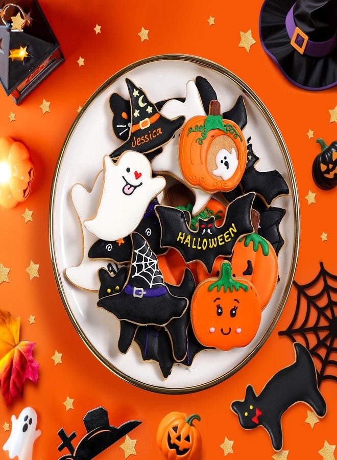 KULENAND Halloween Cookie Cutters Set - 15 Pcs Stainless Steel Holiday Cookie Cutter with 5 Shapes - Pumpkin, Ghost, Bat, Cat and Witch's Hat Cookie Molds for Halloween Food Party Decorations - Image 2