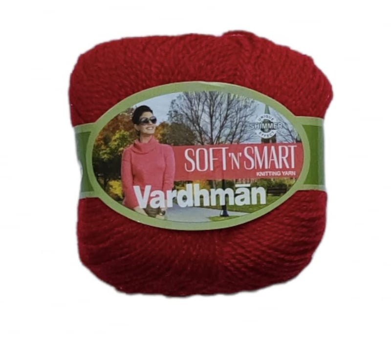 KYSS Vardhman Soft n Smart Wool 250 gm 50 gram Each Ball Hand Knitting Art Craft Soft Fingering Crochet Hook Yarn Needle Acrylic Thread Dyed Shade no20 - Image 1