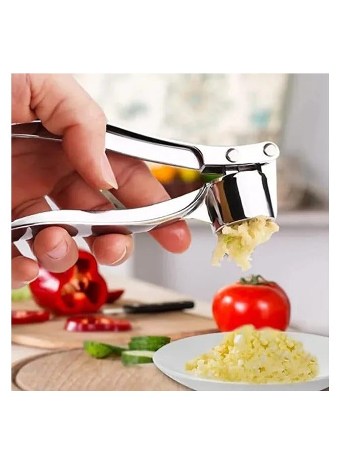 إل ديس أداة 2 في 1 من الستانلس ستيل لهرس الثوم وعصر الحمضيات أداة ضغط يدوية لعصر الليمون، الليمون الحامض، وهَرس الثوم بسهولة أداة مطبخ متينة لتحضير الليمون، الليمون الحامض، والثوم - Image 1