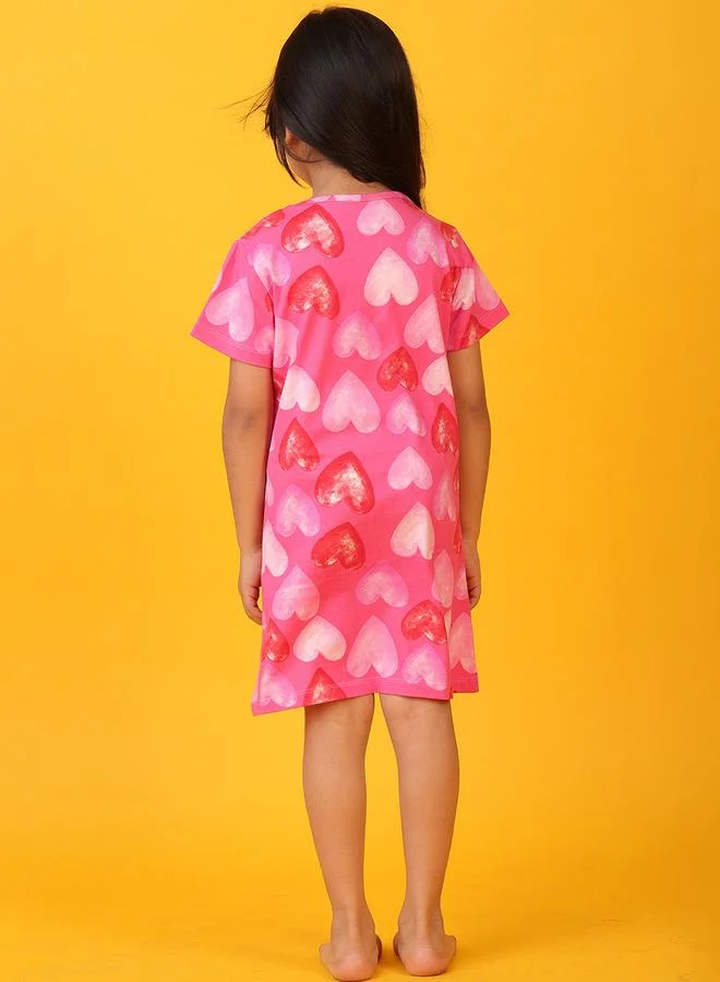 Anthrilo Anthrilo Hearts Print Mini Night Dress