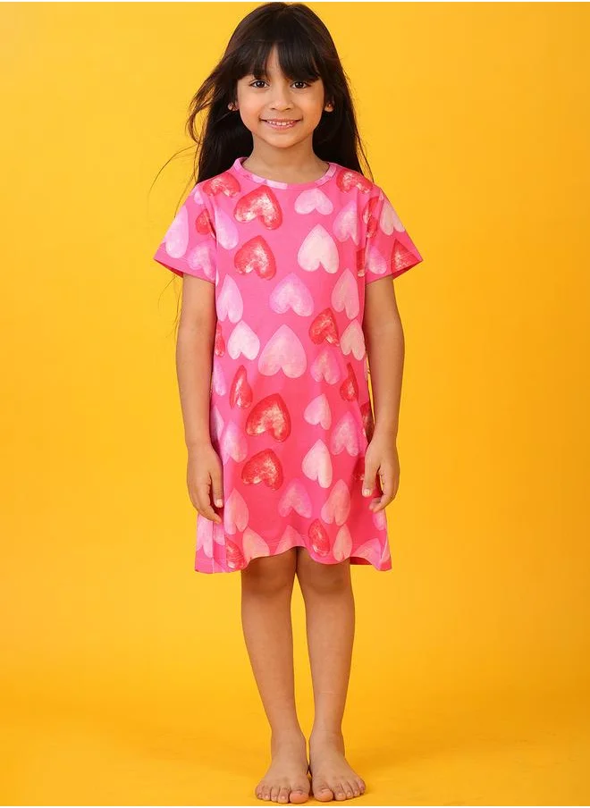 انثريلو Anthrilo Hearts Print Mini Night Dress