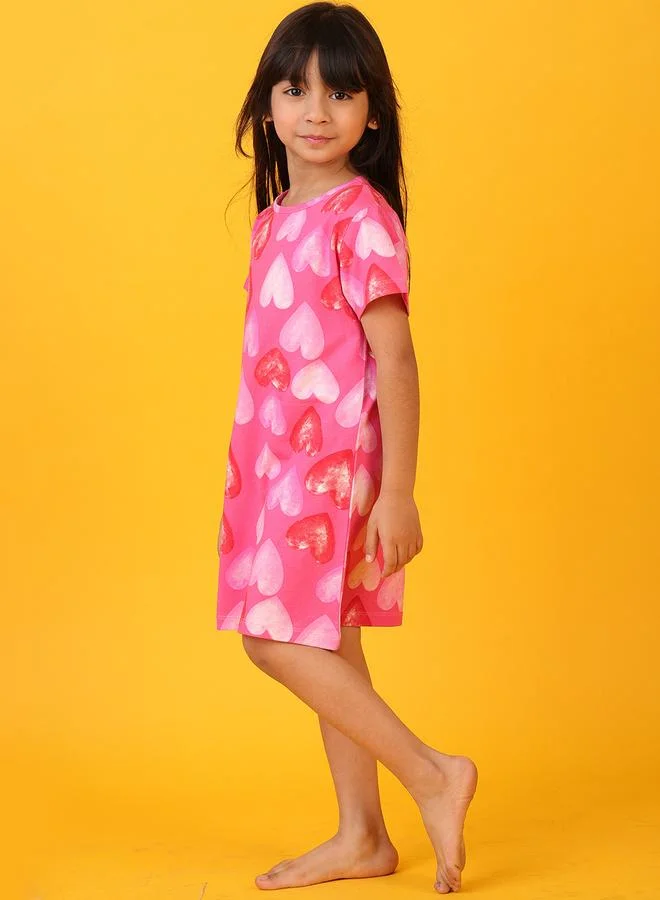 Anthrilo Anthrilo Hearts Print Mini Night Dress