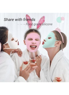 Maitys 5 Pieces Reusable Silicone Facial Mask Facial Mask Cover Silicone Skin Mask Reusable Moisturizing Face Silicone Face Wrap For Sheet Prevent Evaporation Masks Face Care Tool (Vivid Colors)  - Image 3