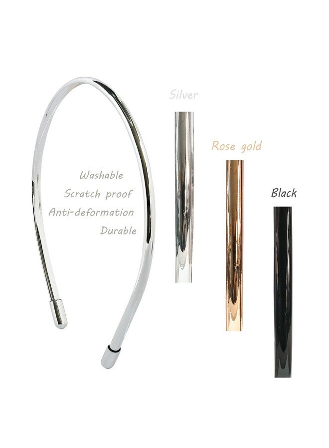minihope Metallic Color Skinny Headbands for Women and Girls, 3 Pack, Hair Accessories, Black, Silver, Gold - Image 3