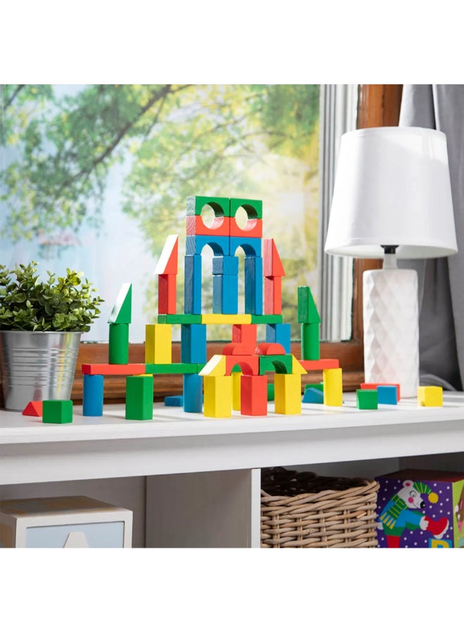Melissa & Doug Creative Wooden Building Block Set Multicolour 22.48 x 9.02 x 34.04 cm SMD6073056 - Image 4