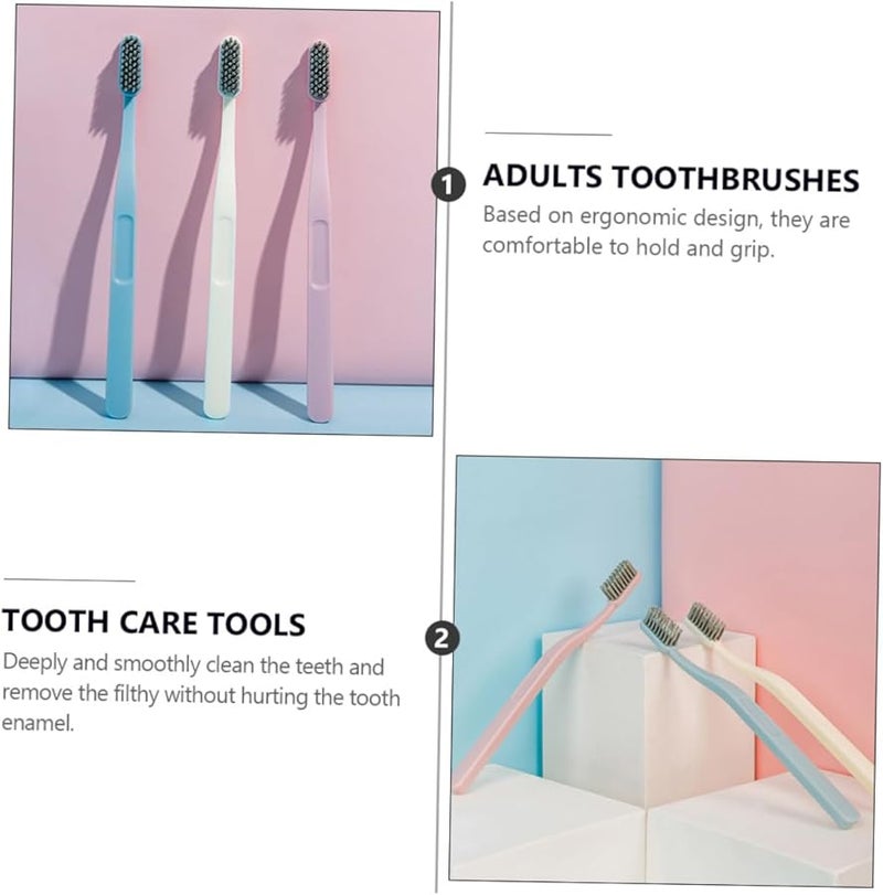 VALICLUD Extra Soft Bamboo Charcoal Toothbrushes 6 Pack Individually Wrapped Random Color - Image 4