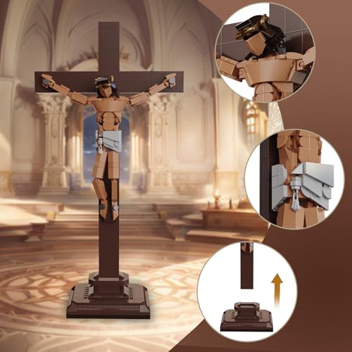 Vziimo Cross Jesus Building Set Little Jesus Figurines Building Block Religious Creative Toys for Home Decor Christian Toys Gifts for Teens Adult 14 588PCS - Image 5