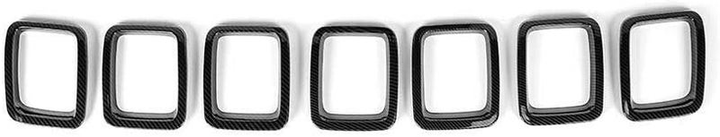 Mactoom Grille Inserts Grill Cover for Jeep Compass 2017-2021 - 7PC Carbon Fiber Look - Image 2