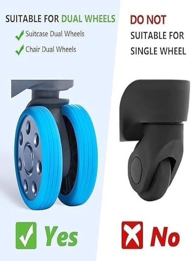 DRAWBRIDGE Luggage Wheel Silicone Protector Cover 16PCS Trolley Wheel Cover Silicone Shock Absorption Wheel Cover for Trolley Bag Suitcase Wheel Cover Silicone Spinner Wheel Bag/Chair (16) Black. - Image 3