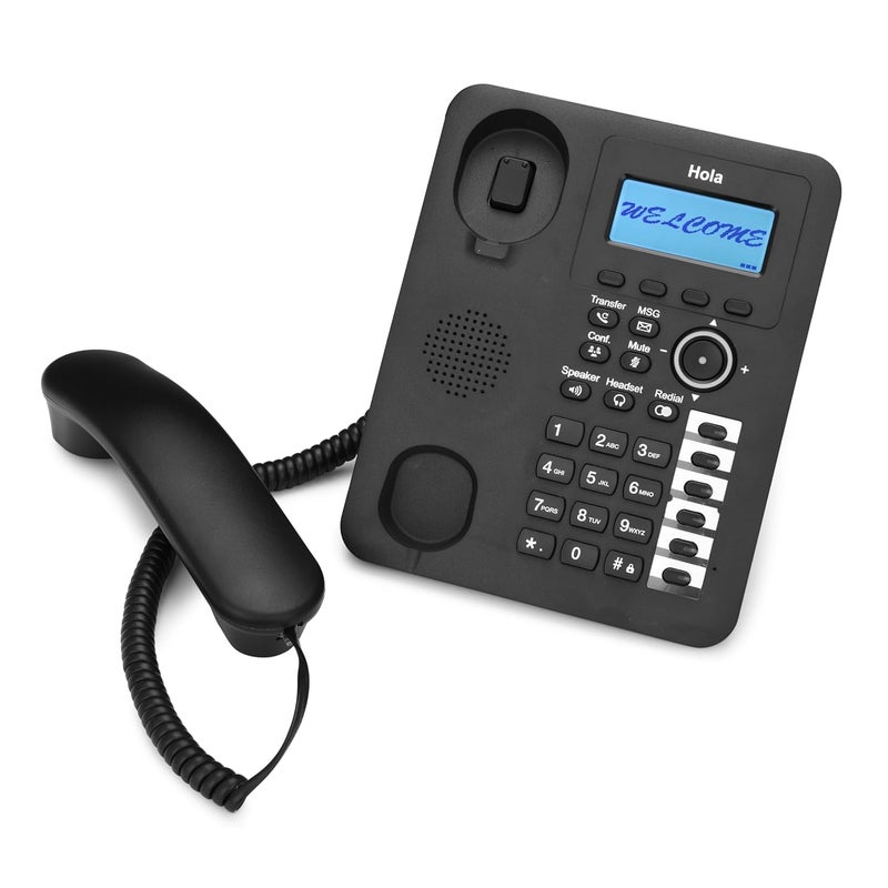 HOLA هاتف SIP T12 ثنائي SIP، PoE، 6 ذاكرة لمسة واحدة، هاتف مكبر صوت عالي الدقة مصنوع في الهند - Image 5