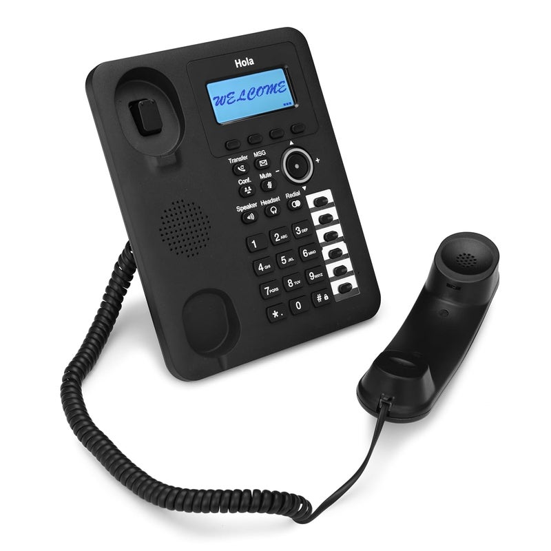 HOLA هاتف SIP T12 ثنائي SIP، PoE، 6 ذاكرة لمسة واحدة، هاتف مكبر صوت عالي الدقة مصنوع في الهند - Image 4