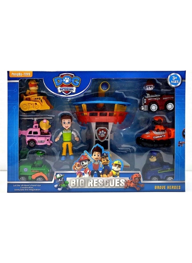 2Kids - Paw Patrol Rescue Dogs Station Tower Set Toy 8 Pieces - Image 1