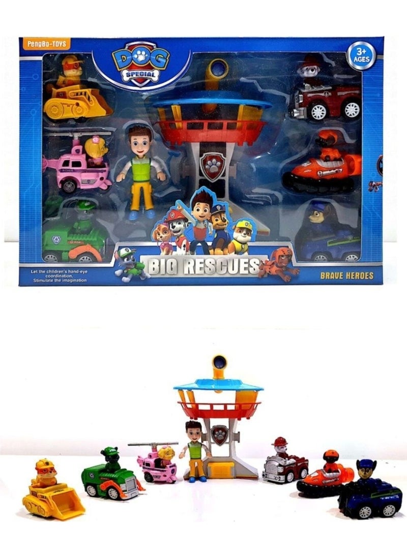 2Kids - Paw Patrol Rescue Dogs Station Tower Set Toy 8 Pieces - Image 1