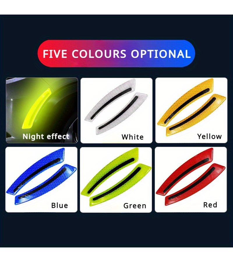 Yellow Reflective Car Stickers for Wheel Arches Night Light Anti Collision Strips Cover Scratches - Image 2