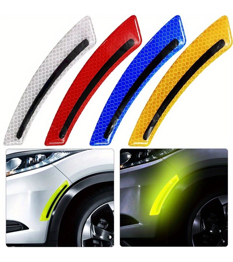 Yellow Reflective Car Stickers for Wheel Arches Night Light Anti Collision Strips Cover Scratches - Image 1