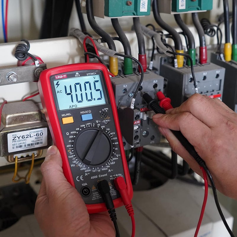 UniT UNIT Digital Multimeter Tester UT39C Ohmmeter 4000 Counts NCV Voltmeter AC DC Voltage Current Amp Transistor hFE Resistance Frequency Diodes Continuity Duty Cycle Capacitance Temperature Backlight - Image 3