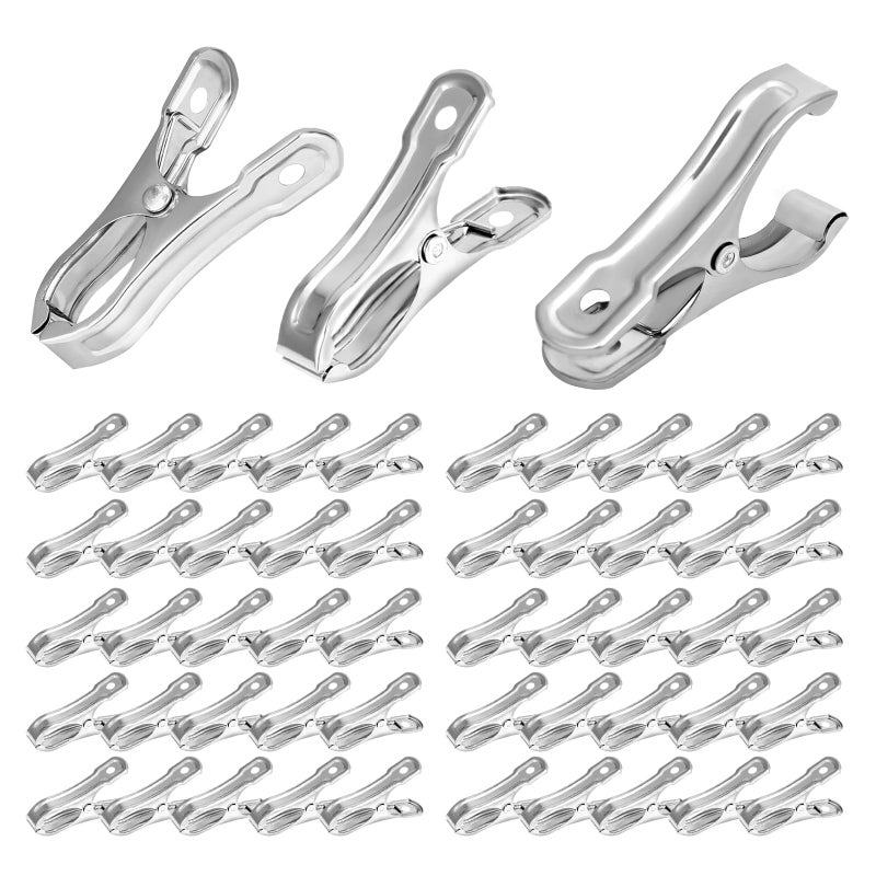 Egypamid 50PCS Garden Clips Stainless Steel Greenhouse Clamps Strong Grip Greenhouse Clips Metal Clips for Netting Shade Cloth Plant Cover on Garden Hoops or Greenhouse Hoops by EGYPAMID - Image 2