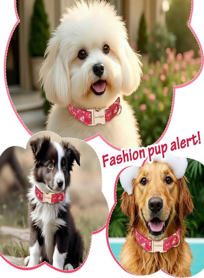 Astdogio Valentine's Day Cotton Dog Collar, Cute Dog Collars with Heart, Cupid & Rose，Adjustable Pet Collar for Small, Medium, and Large Dogs, Ideal for Puppy Girl Boy Female Male Dogs Gifts-S - Image 5