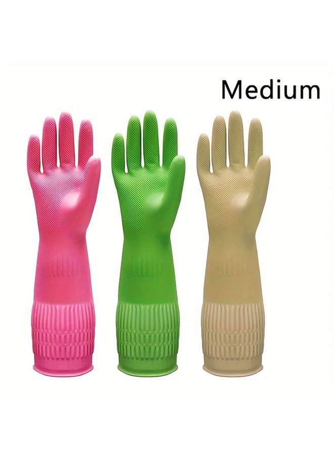 Large Premium Cleaning Gloves 3 Pair Waterproof Slip Resistant Heavy Duty For Kitchen Dishwashing Laundry Durable Quick Drying Multi Purpose Home Assistant Essential Supplies Tool - Image 5