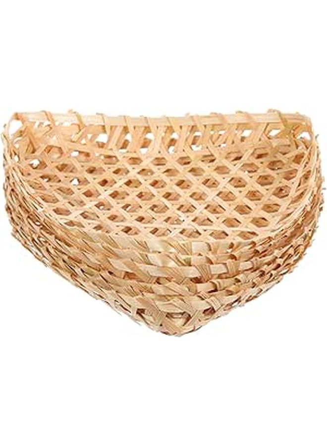 6 Pcs Woven Triangle Storage Baskets for Bread Fruit Kitchen Snacks Organizer - Image 1