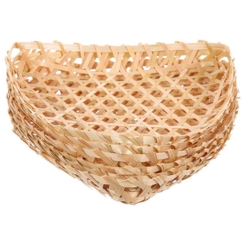 6 Pcs Woven Triangle Storage Baskets for Bread Fruit Kitchen Snacks Organizer - Image 2