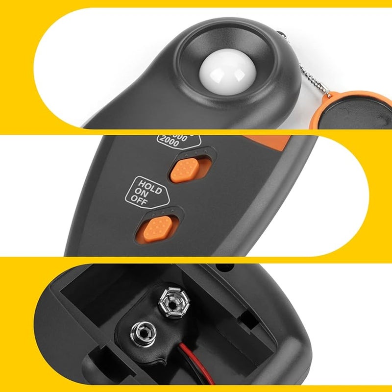 مقياس الإضاءة الرقمي Luxmeter شاشة LCD عرض 3 1 2 أرقام نطاق 1-100000 لوكس محمول - Image 5