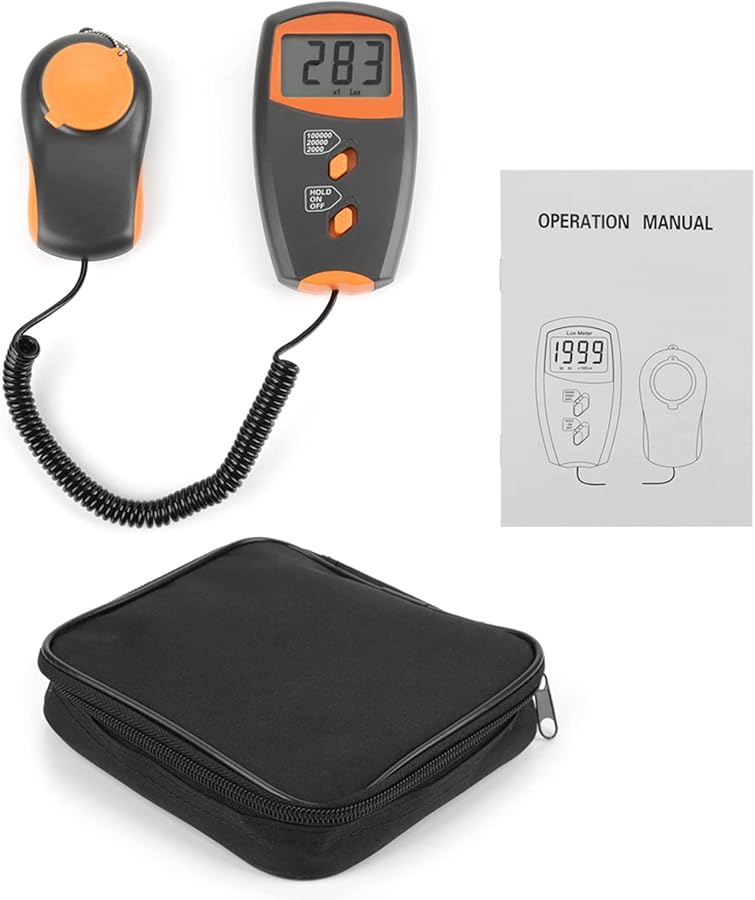 مقياس الإضاءة الرقمي Luxmeter شاشة LCD عرض 3 1 2 أرقام نطاق 1-100000 لوكس محمول - Image 2