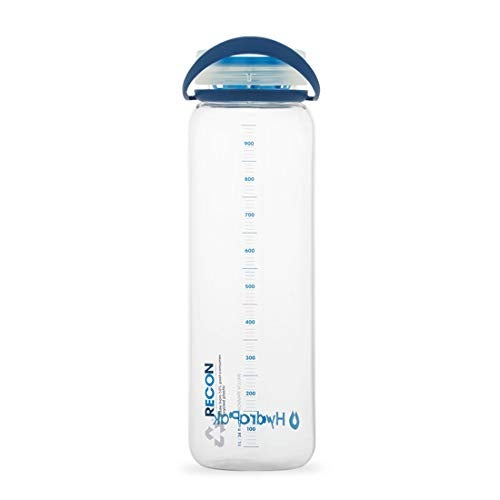 Hydrapak Recon - 50% Recycled Plastic Water Bottle  Eco Friendly & BPA Free  Smooth Flow Twist Cap  Easy Carry (32 Oz  Clear/Navy & Cyan) - Image 4