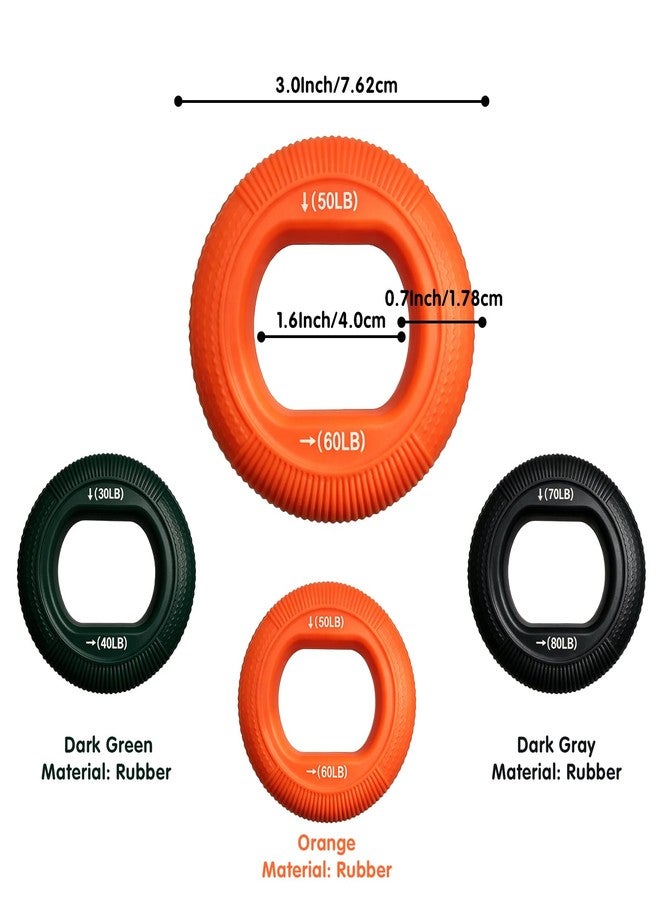 LYMXsd Grip Strength Trainer (30-80lbs) - 6 Resistance Levels, 3PCS Silicone Hand Grip Strengthener Rings for Rock Climbing, Athletes, Finger Workout & Stress Relief - Double Force Design - Image 2