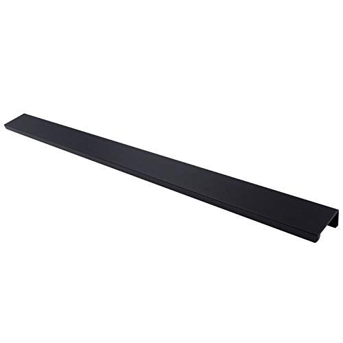 Jetland Cabinets Drawers Edge Pulls - 2-Pack, 16" Overall Length, Black, Concealed Tab Pulls for Kitchen Garage Cabinet Drawers, PW5018B406L - Image 3